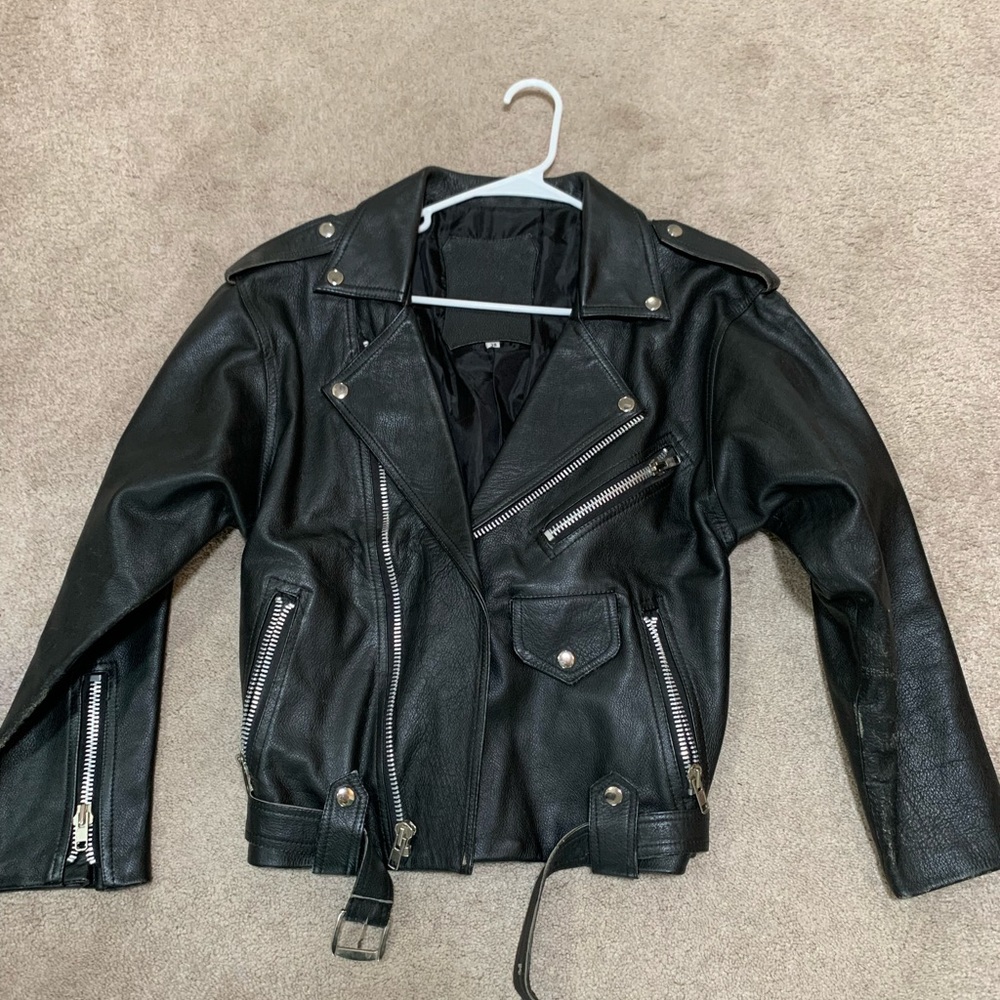 Vintage Japanese leather biker jacket